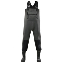 Black Neoprene Fly Fishing Chest Wader with Rubber Boots from China